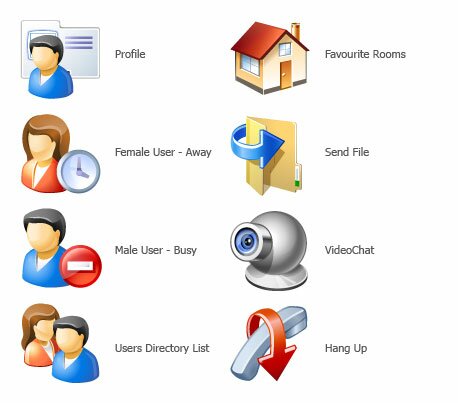 Windows Vista icons for Camfrog video chat